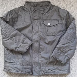 Toddler Boy Fall/Spring Grey Fabric Zip-Up Moto Jacket, Sz 18 Mo.